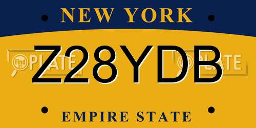 Z28YDB New York License Plate