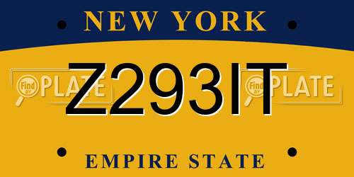 Z293IT New York License Plate