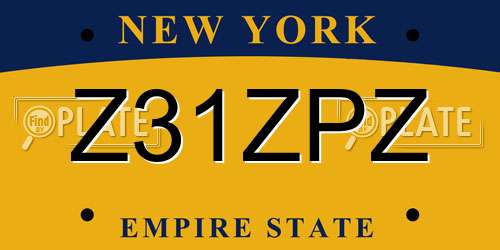 Z31ZPZ New York License Plate