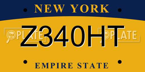 Z340HT New York License Plate
