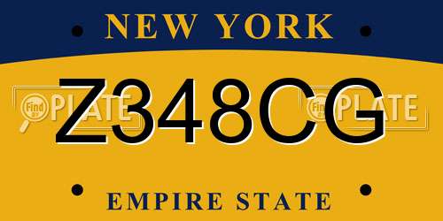 Z348CG New York License Plate