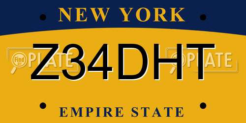 Z34DHT New York License Plate