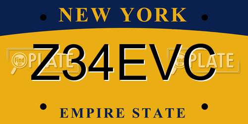 Z34EVC New York License Plate
