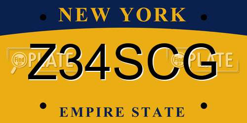 Z34SCG New York License Plate
