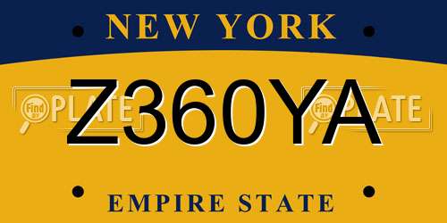 Z360YA New York License Plate