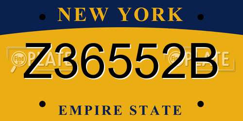 Z36552B New York License Plate