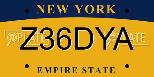 Z36DYA New York License Plate