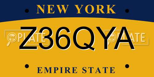 Z36QYA New York License Plate
