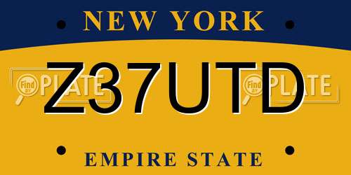 Z37UTD New York License Plate
