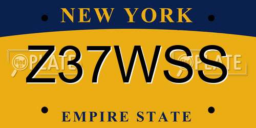 Z37WSS New York License Plate
