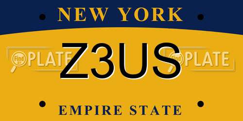Z3US New York License Plate