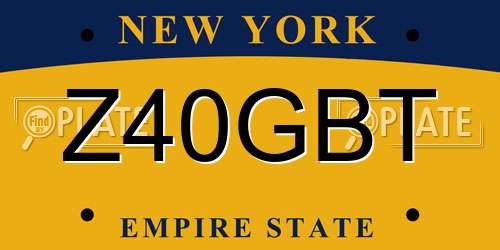 Z40GBT New York License Plate