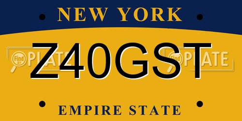 Z40GST New York License Plate