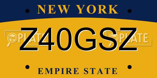 Z40GSZ New York License Plate