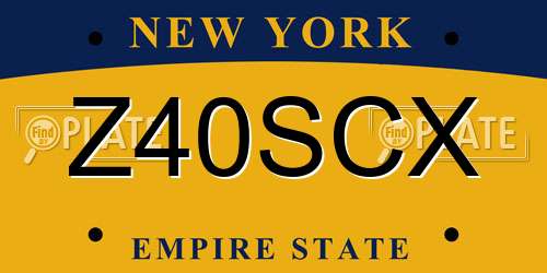 Z40SCX New York License Plate
