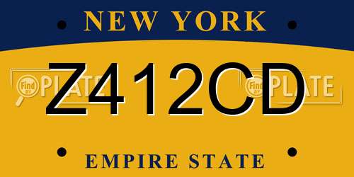 Z412CD New York License Plate