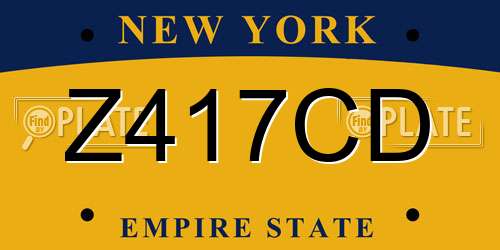 Z417CD New York License Plate