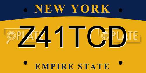Z41TCD New York License Plate