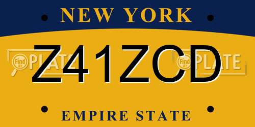 Z41ZCD New York License Plate