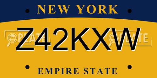 Z42KXW New York License Plate