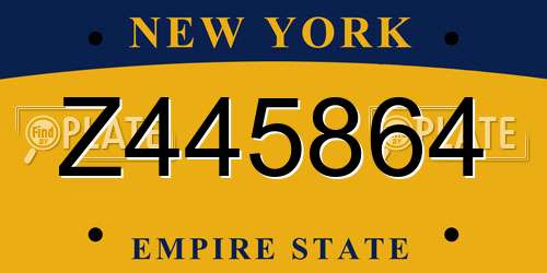 Z445864 New York License Plate
