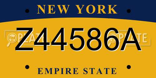 Z44586A New York License Plate