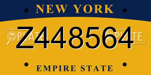 Z448564 New York License Plate