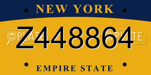 Z448864 New York License Plate