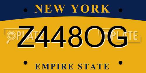 Z448OG New York License Plate