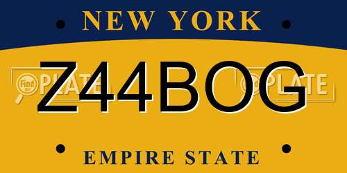 Z44BOG New York License Plate