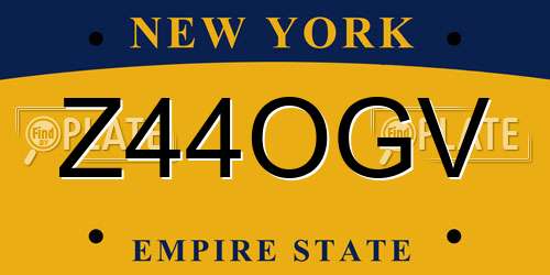 Z44OGV New York License Plate