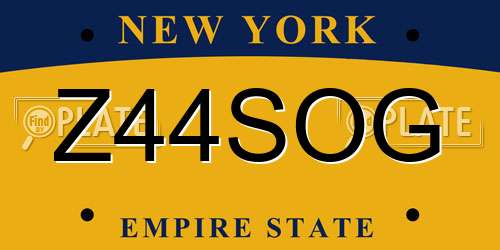 Z44SOG New York License Plate