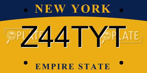 Z44TYT New York License Plate