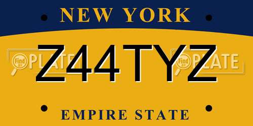 Z44TYZ New York License Plate