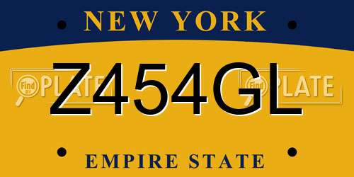 Z454GL New York License Plate