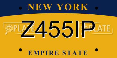 Z455IP New York License Plate
