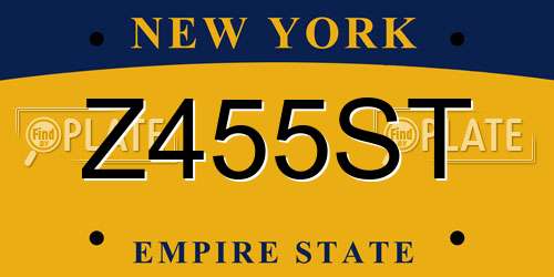 Z455ST New York License Plate