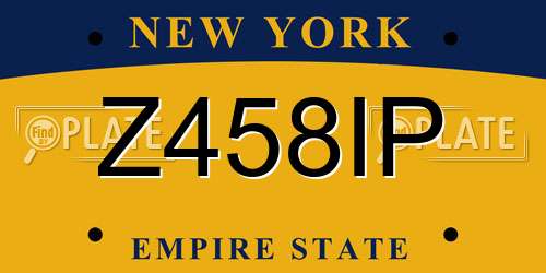 Z458IP New York License Plate