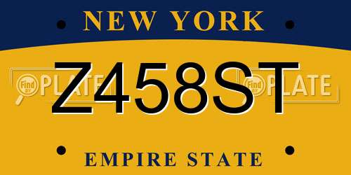 Z458ST New York License Plate