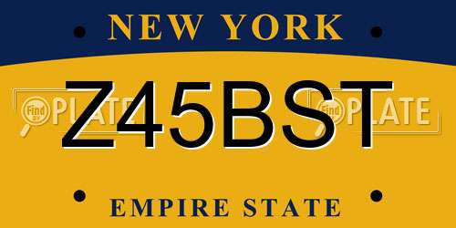 Z45BST New York License Plate