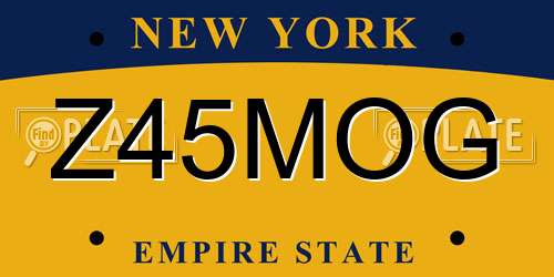 Z45MOG New York License Plate