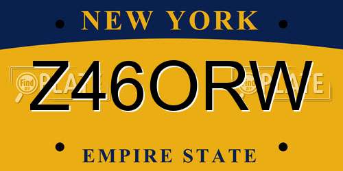 Z46ORW New York License Plate
