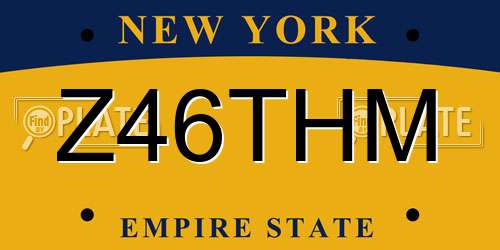 Z46THM New York License Plate
