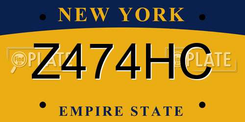 Z474HC New York License Plate