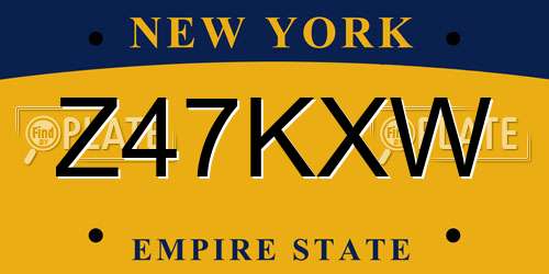 Z47KXW New York License Plate