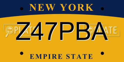 Z47PBA New York License Plate