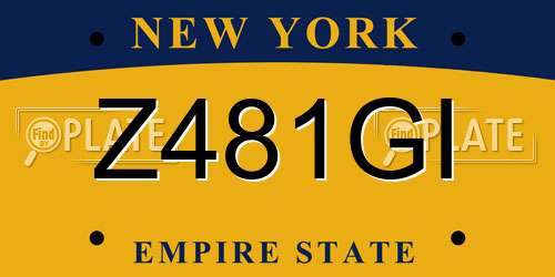Z481GI New York License Plate