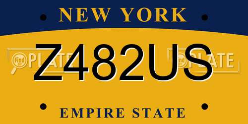 Z482US New York License Plate