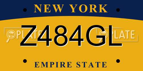 Z484GL New York License Plate