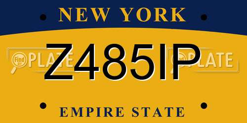 Z485IP New York License Plate